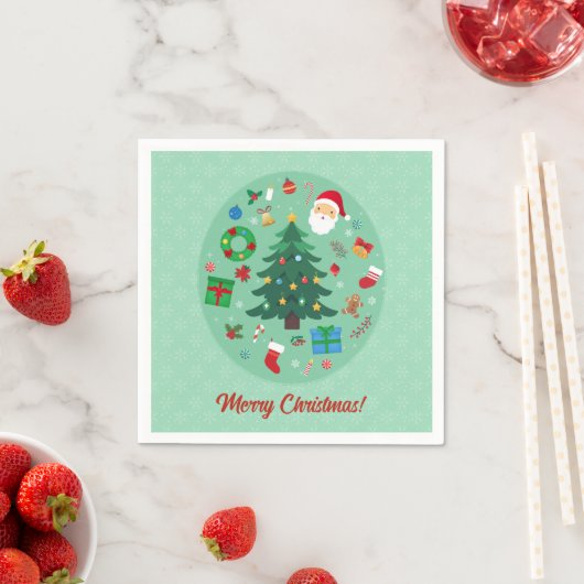Weihnachtsillustrationen Urlaubsfeier Serviette (Beispiel)