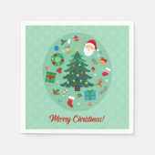 Weihnachtsillustrationen Urlaubsfeier Serviette (Vorderseite)