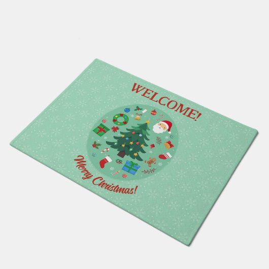 Weihnachtsillustrationen Weihnachtsfeier Fußmatte (Schrägansicht)