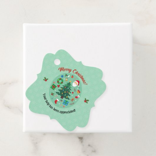 Weihnachtsillustrationen Weihnachtsfeier Geschenkanhänger (Beispiel)