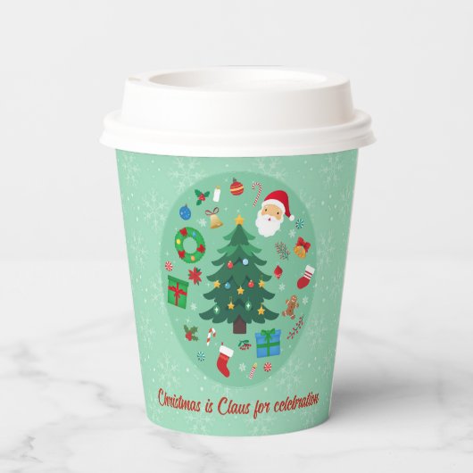 Weihnachtsillustrationen Weihnachtsfeier Pappbecher (Rückseite)