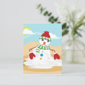 Weihnachtsim Juli Schneemann Feiertagspostkarte (Stehend Vorderseite)