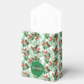 Weihnachtsimmergrün und Pineconmuster Geschenkschachtel (Geöffnet)