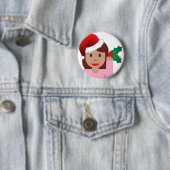 Weihnachtsinformationsmädchen Emoji Button (Beispiel)