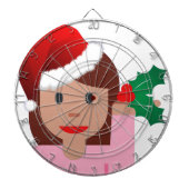 Weihnachtsinformationsmädchen Emoji Dartscheibe (vorne)