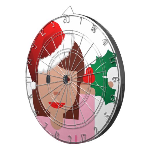Weihnachtsinformationsmädchen Emoji Dartscheibe (Vorderseite rechts)