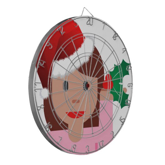 Weihnachtsinformationsmädchen Emoji Dartscheibe (Vorderseite Links)