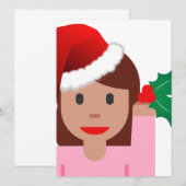 Weihnachtsinformationsmädchen Emoji Einladung (Vorne/Hinten)