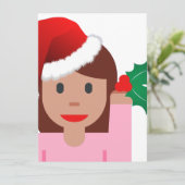 Weihnachtsinformationsmädchen Emoji Einladung (Stehend Vorderseite)