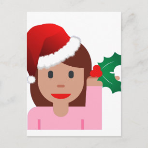 Weihnachtsinformationsmädchen Emoji Feiertagspostkarte