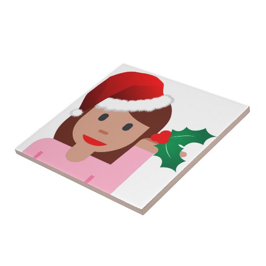 Weihnachtsinformationsmädchen Emoji Fliese (Seite)