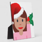 Weihnachtsinformationsmädchen Emoji Fotoplatte (Seite)