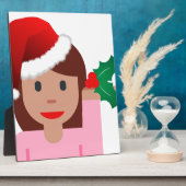 Weihnachtsinformationsmädchen Emoji Fotoplatte (Seite)