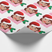 Weihnachtsinformationsmädchen Emoji Geschenkpapier (Ecke)