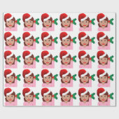 Weihnachtsinformationsmädchen Emoji Geschenkpapier (Flach)