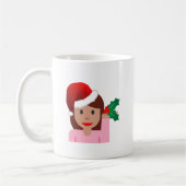 Weihnachtsinformationsmädchen Emoji Kaffeetasse (Links)
