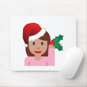 Weihnachtsinformationsmädchen Emoji Mousepad (Mit Mouse)