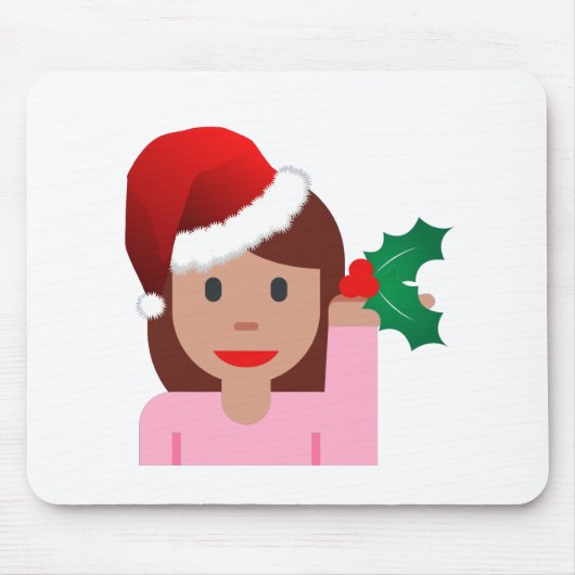 Weihnachtsinformationsmädchen Emoji Mousepad (Vorne)