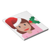 Weihnachtsinformationsmädchen Emoji Notizblock (angewinkelt)