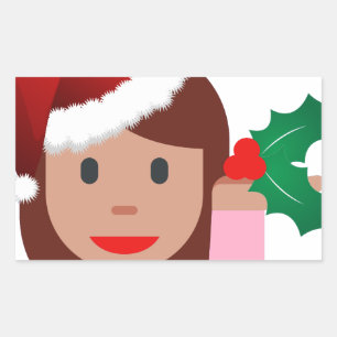 Weihnachtsinformationsmädchen Emoji Rechteckiger Aufkleber