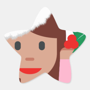 Weihnachtsinformationsmädchen Emoji Stern-Aufkleber