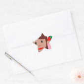 Weihnachtsinformationsmädchen Emoji Stern-Aufkleber (Umschlag)