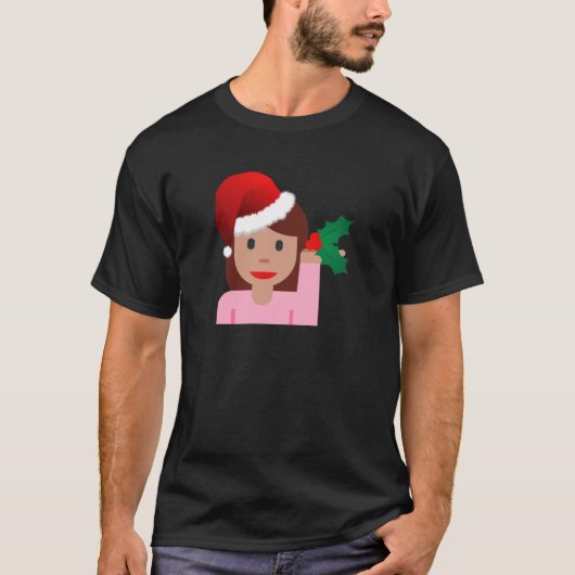 Weihnachtsinformationsmädchen Emoji T-Shirt (Vorderseite)