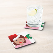 Weihnachtsinformationsmädchen Emoji Untersetzer (Rechte Seite)