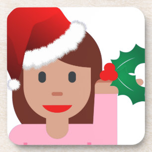 Weihnachtsinformationsmädchen Emoji Untersetzer