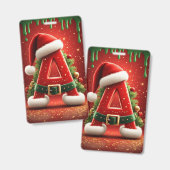Weihnachtsinitiale A für Feiertagsgeschenke Ausweis (Vorder- & Rückseite)