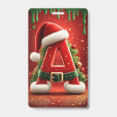 Weihnachtsinitiale A für Feiertagsgeschenke Ausweis (Rückseite)