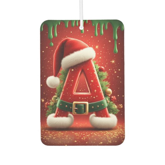 Weihnachtsinitiale A Für Feiertagsgeschenke Autolufterfrischer (Vorderseite)