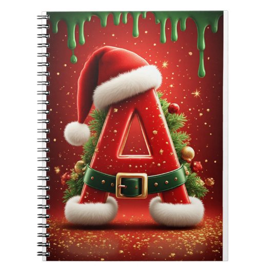 Weihnachtsinitiale A für Feiertagsgeschenke Notizblock (Vorderseite)