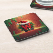 Weihnachtsinitiale W für Feiertagsgeschenke Getränkeuntersetzer (Linke Seite)