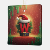 Weihnachtsinitiale W für Feiertagsgeschenke Keramikornament (Links)