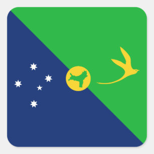 Weihnachtsinsel-Flagge Quadratischer Aufkleber
