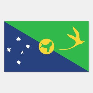 Weihnachtsinsel-Flagge Rechteckiger Aufkleber