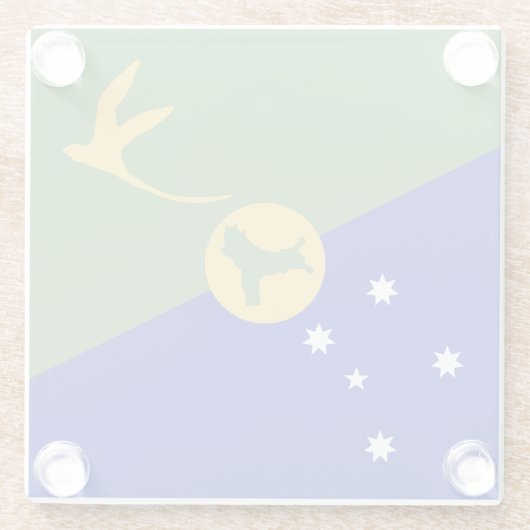 Weihnachtsinsel Glasuntersetzer (Rückseite)