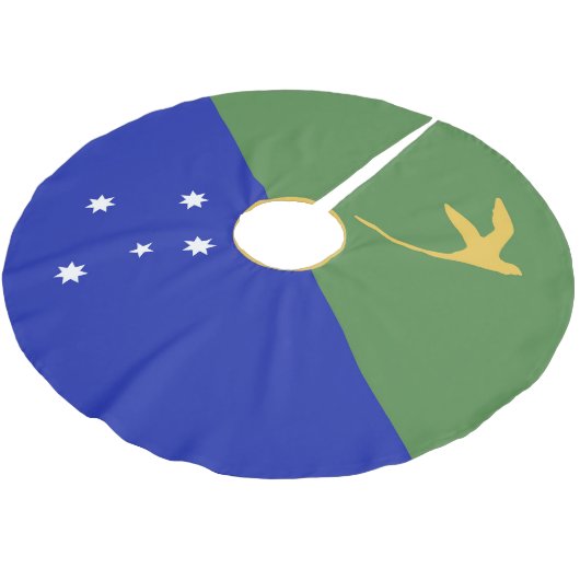 Weihnachtsinsel Polyester Weihnachtsbaumdecke (Schrägansicht)