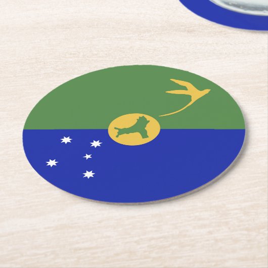 Weihnachtsinsel Runder Pappuntersetzer (Angewinkelt)