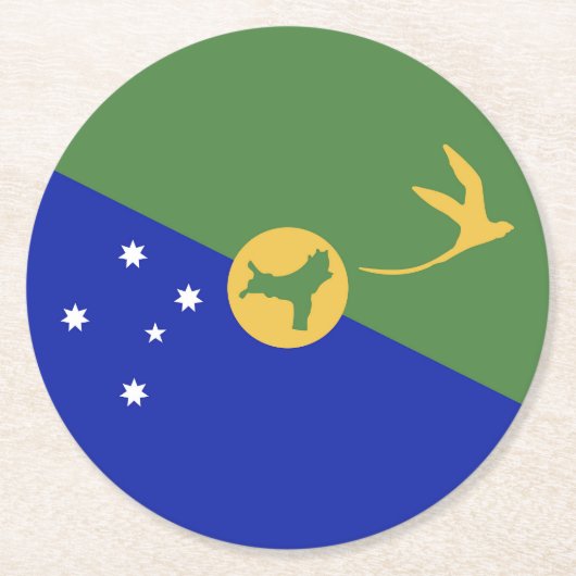 Weihnachtsinsel Runder Pappuntersetzer (Vorderseite)