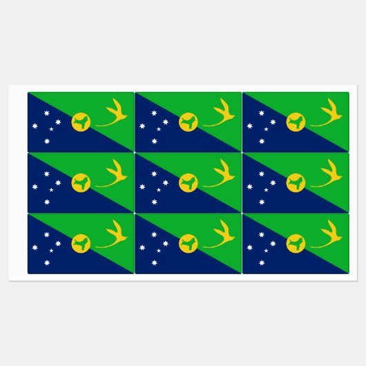 Weihnachtsinselflagge Etiketten (Blatt)