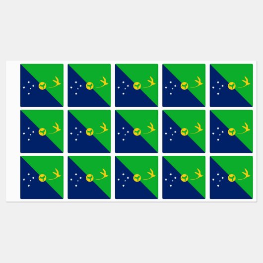 Weihnachtsinselflagge Etiketten (Blatt)