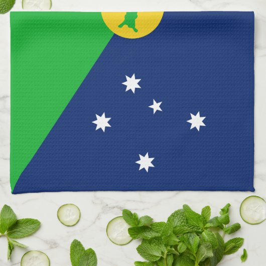 Weihnachtsinselflagge Geschirrtuch (Gefaltet)