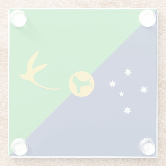 Weihnachtsinselflagge Glasuntersetzer (Rückseite)