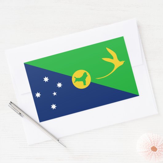 Weihnachtsinselflagge Rechteckiger Aufkleber (Umschlag)