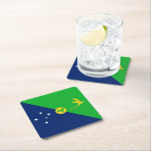 Weihnachtsinselflagge Rechteckiger Pappuntersetzer (Vor Ort)