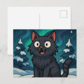 Weihnachtsisländische Julkatze Postkarte (Vorne/Hinten)