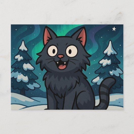 Weihnachtsisländische Julkatze Postkarte (Vorderseite)