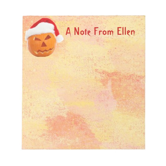 WeihnachtsJack-O-Lantern Notizblock (Vorderseite)